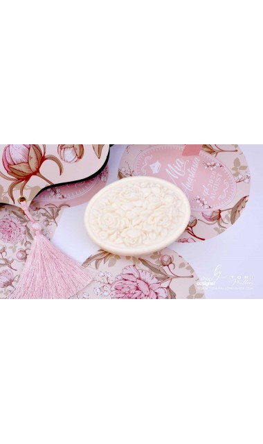Trusou de botez cu bujori motive florale pe nuante elegante de roz si corai  18